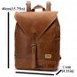Men Campus Travel PU Leather Shoulders Bag Backpack School Bag