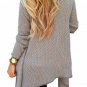 Women Loose Casual Crochet Long Sleeve Knit Cardigan Coat Knitwear Sweater