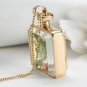 Square Glass Bottle Real Dry Flower Pendant Necklace For Women