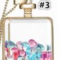 Square Glass Bottle Real Dry Flower Pendant Necklace For Women