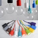 Colorful E27 Silicone Rubber Pendant Light Lamp Holder Socket DIY