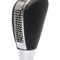 Car Gear Stick Shifter Leather Round Black Head Diamond Aluminum