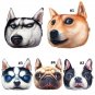 28X20cm Plush Creative 3D Dog Face Throw Pillows Sofa Car Seat Cushion With Backstrap