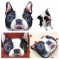 28X20cm Plush Creative 3D Dog Face Throw Pillows Sofa Car Seat Cushion With Backstrap