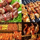 10pcs Stainless Steel BBQ Skewers Barbecue Kebab Meat Stick Needle