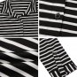 Women Beach Casual Loose Long Button Turn Down Collar Striped Shirt Blouse Tops