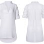 Women V Neck Long Sleeve Loose Chiffon Blouse