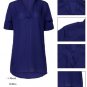 Women V Neck Long Sleeve Loose Chiffon Blouse