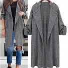 Women Cusual Long Sleeve Loose Pure Color Plus Size Cardigan