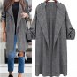 Women Cusual Long Sleeve Loose Pure Color Plus Size Cardigan