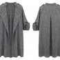 Women Cusual Long Sleeve Loose Pure Color Plus Size Cardigan