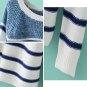 Women Striped Navy Casual Round Neck Pullover
