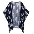 Women Casual Loose Thin Batwing Sleeve Boho Floral Cardigan Coat Jacket Beach Party