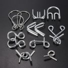 7 Sets IQ Test Toys Mind Game Brain Teaser Metal Wire Puzzles