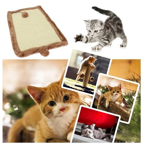 Cat Kitten Scratch Board Scratching Mat Pad With Catnip