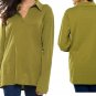 Cotton V-neck lapel T-shirt Casual Long Sleeve