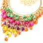 Colorful Bohemia Hollow Flower Tassel Statement Dangle Drop Earrings
