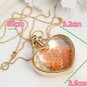 Gold Plated Glass Bottle Heart Dry Flower Pendant Necklace For Women
