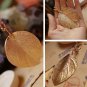 Gold Plated Leaf Pendant Long Chain Necklace For Women