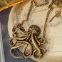 Vintage Bronze Octopus Alloy Pendant Necklace Chain