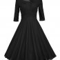 Women Vintage Half Sleeve Ruffle Hem Maxi Dress