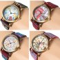 Women Flower Eiffel Tower Printed Denim Band Analog Wrist Watch
