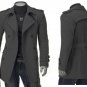 Mens Thicken Woolen Coat Double Breasted Long Sleeve Slim Fit British Style Outdoors Overcoat