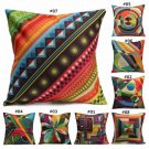 Colorful Geometric Pattern Cotton Linen Pillow Case Home Sofa Back Throw Cushion Cover