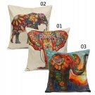 Vintage Elephant Cotton Throw Pillow Case Waist Cushion Cover Home Sofa Car Decor