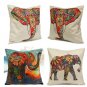 Vintage Elephant Cotton Throw Pillow Case Waist Cushion Cover Home Sofa Car Decor