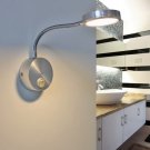 3W Modern LED Aluminum Flexible Tube Spot Wall Light With Switch Reading Bedside Lamp