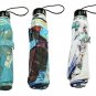Oil Painting Silver Glue Umbrella Cloth 3 Folding Manually Parasol Rain Umbrella
