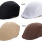 Mens Herringbone Flat Hat Peaked Racing Country Golf Newsboy Beret Cap