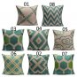 Blue Variety Style Cotton Linen Pillow Cases Sofa Waist Throw Cushion Cover