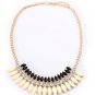 Leaf Statement Choker Necklace Gold Plated Women Jewelry