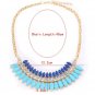 Leaf Statement Choker Necklace Gold Plated Women Jewelry