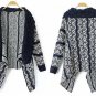 Casual Lapel Geometric Pattern Long Sleeve Knit Sweater Cardigan