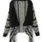 Casual Lapel Geometric Pattern Long Sleeve Knit Sweater Cardigan
