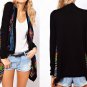 Geometric Pattern Long Sleeve Knit Sweater Cardigan