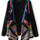 Geometric Pattern Long Sleeve Knit Sweater Cardigan
