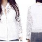 Lace Zipper Casual Hollow Out Long Sleeve Jacket