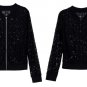 Lace Zipper Casual Hollow Out Long Sleeve Jacket