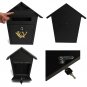 Wall-mounted Iron Art Mailbox Garden Lockable Letter Newspaper Post Box With Keys