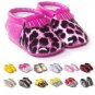 Baby Infant Toddler Tassel Leather Crib Shoes Moccasin Loafers Soft Leopard