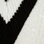 Autumn Stripe Cuff Rib Knitting V-neck Deep Preppy Pullover