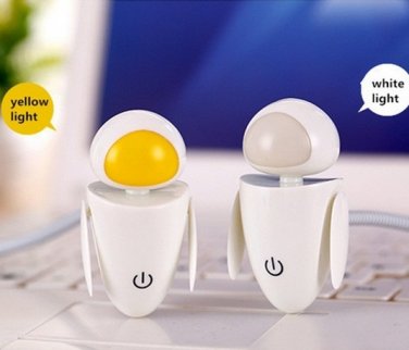 Mini USB Touch Switch Three Modes Adjust Brightness LED Robot Night Light for Laptop PC