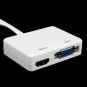 White MHL to HDMI VGA Splitter Adapter 3.5mm Cable for Samsung Galaxy S2