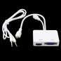 White MHL to HDMI VGA Splitter Adapter 3.5mm Cable for Samsung Galaxy S2