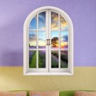 3D Lavender World Artificial Window View Wall Decals Removable Stickers HomeDecor Gift