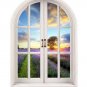 3D Lavender World Artificial Window View Wall Decals Removable Stickers HomeDecor Gift